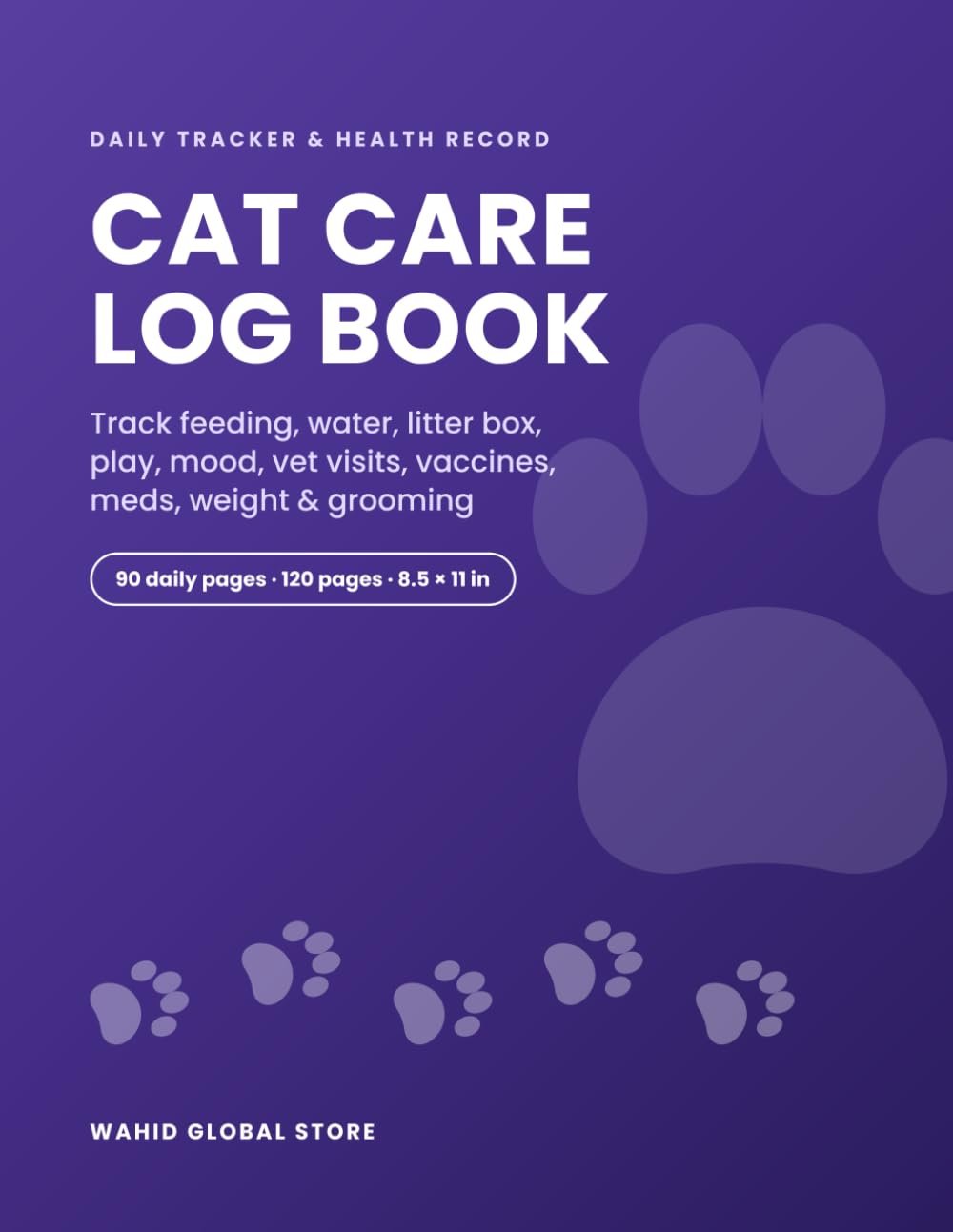 Cat Care Log Book cover