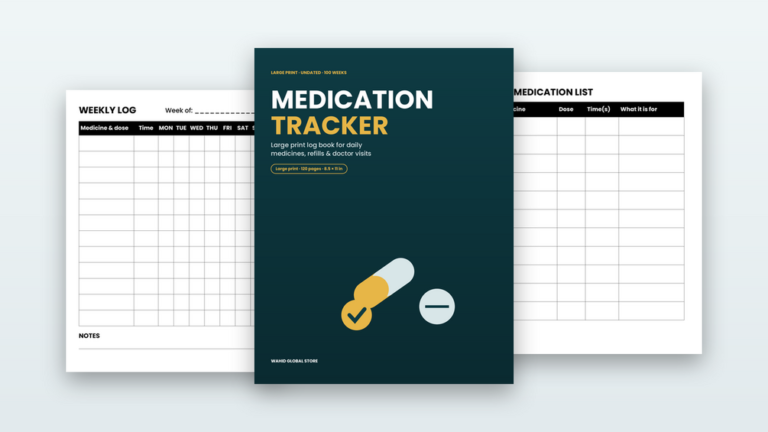 Medication Tracker – large print medication log book